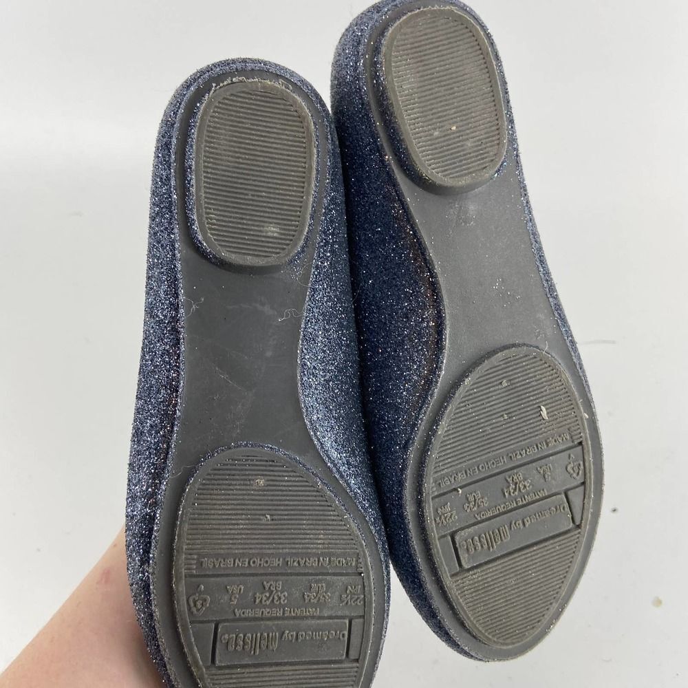 Melissa dark Blue Virtue Holiday Special Glitter Loafer Shoes Womens 5 or Kids 3 - Picture 5 of 7